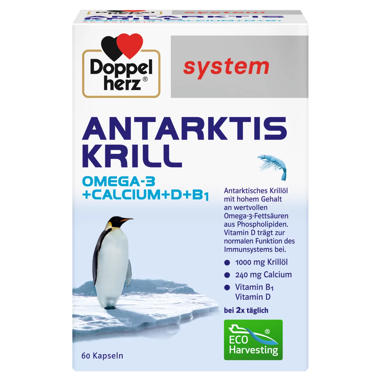Abbildung der Produktverpackung Doppelherz system ANTARKTIS KRILL Frontansicht